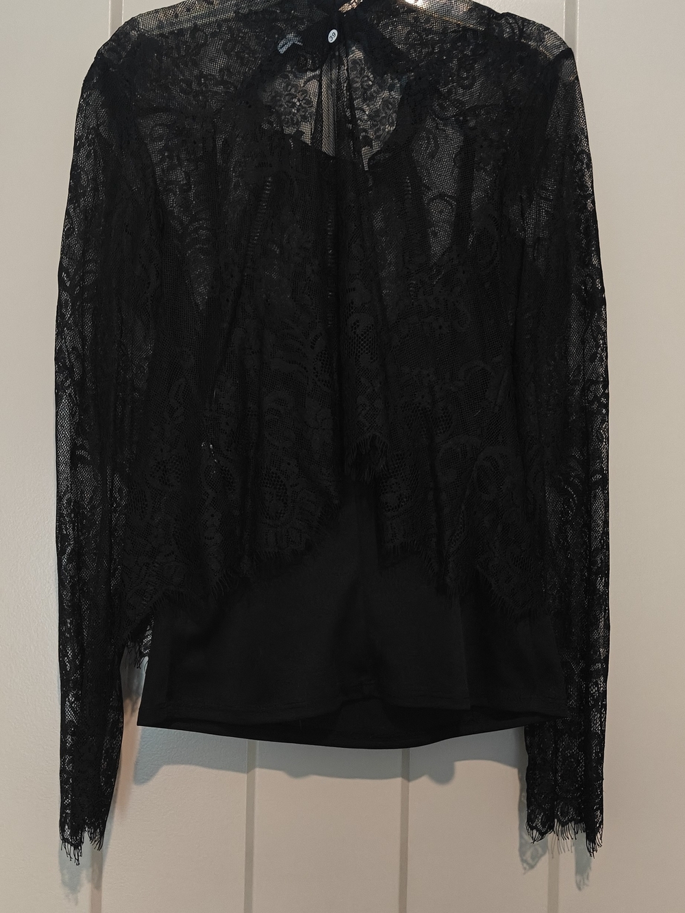 Black Lace Overlay Blouse